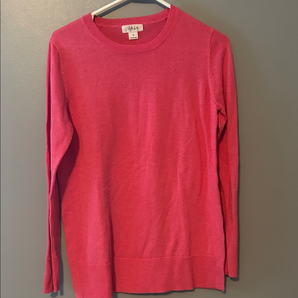 Style & Co. Bold Pink Knit Top